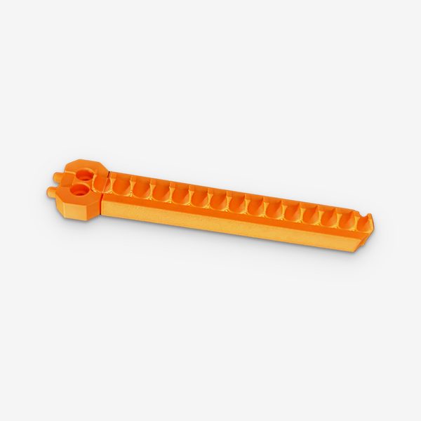 3D-gedruckter Bit-Halter aus orangem PLA zur Werkstatt-Organisation – gefertigt bei Forgelayer in Bergkamen